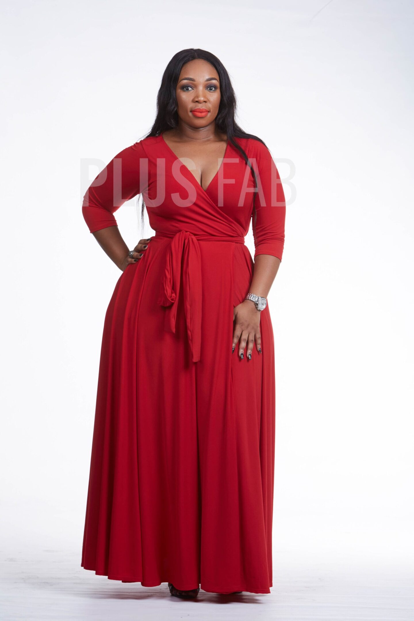 Precious Wrapped Dress - Red - plusfab