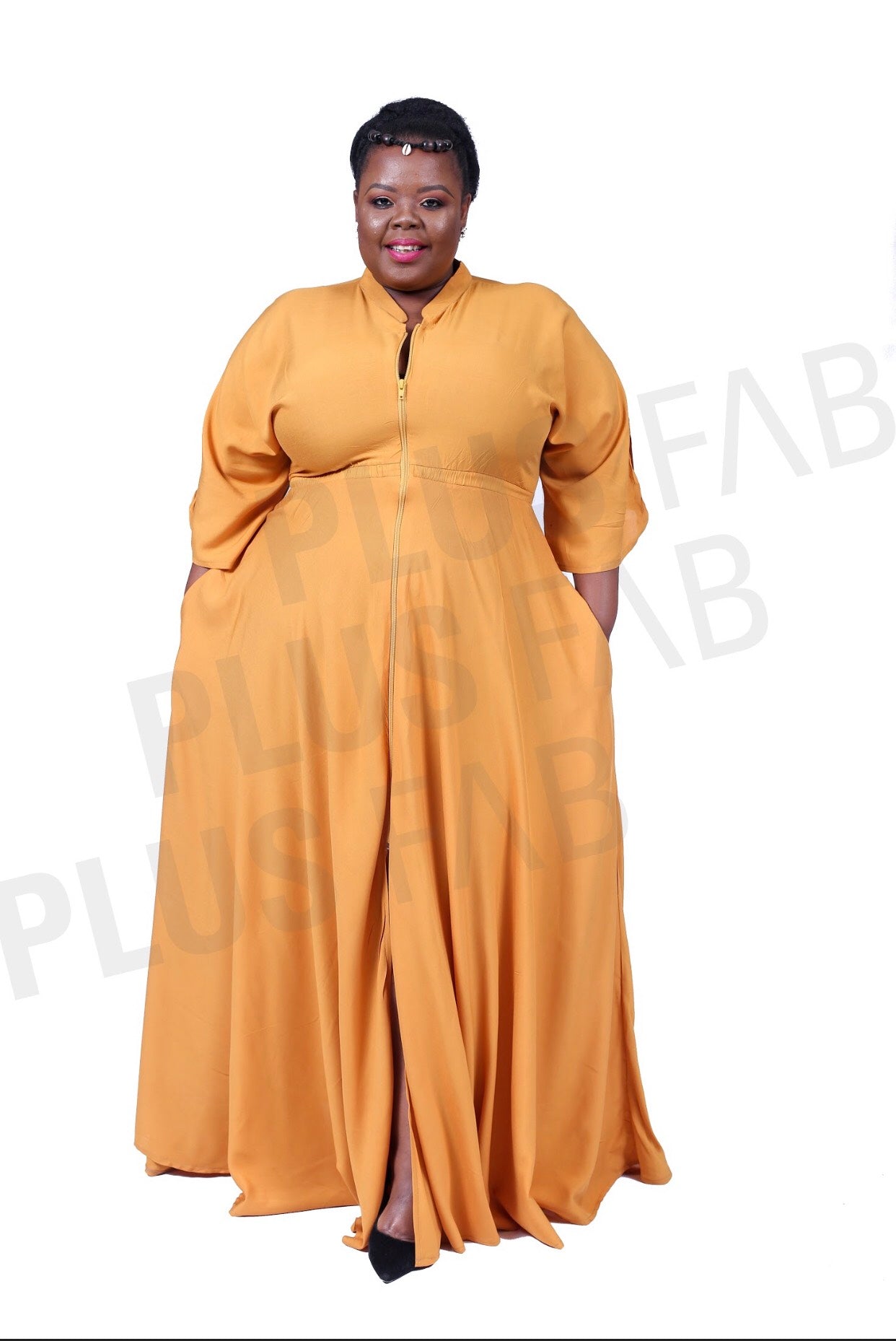 DRESSES Mustard Bathobile Dress - plusfab