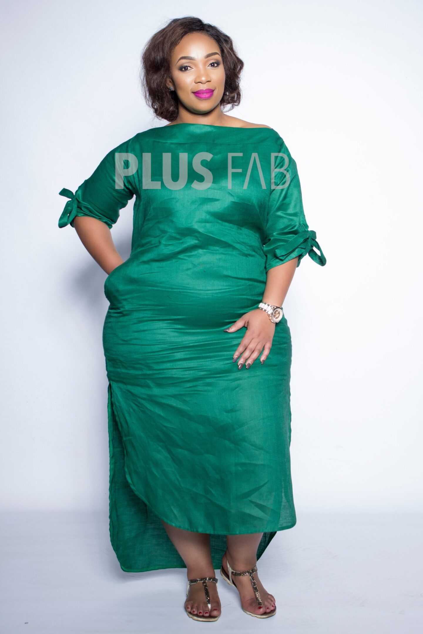 Kenetswe dress Green - plusfab